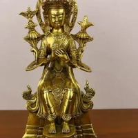 Tantric pure copper Maitreya Buddha statue Tantric Buddha statue ornaments Nepal handmade future Buddha Jamba Buddha