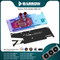 Barrow GPU Water Backplate Block For GALAX RTX 3090 3080 GAMER OC Graphics Card VGA Radiator ,5V ARGB BS-GAG3090-PA2