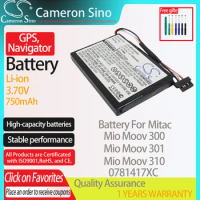 CameronSino Battery for Mitac Mio Moov 300 Mio Moov 301 Mio Moov 310 Mio Moov 330 fits Mitac 0781417XC GPS,Navigator battery