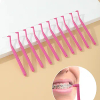 10PCS Braces Brush for Cleaner Interdental Brush Toothpick Dental Tooth Flossing Head Oral Dental Hygiene Flosser Tooth Cleaning