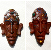 African Indigenous Mask, Refrigerator Sticker Collection Tourism