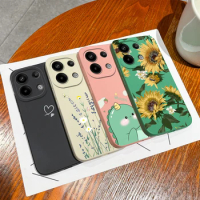 For Xiaomi Poco M6 Pro 4G 5G Phone Cases Square Liquid Shell Cute Hand Heart Gesture Back Cover For Xiaomi Poco M6Pro Funda Capa