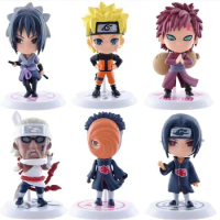 Naruto Anime Figure 6pcs/set Doll Kawaii Sasuke Itachi Kakashi Action Figure Children's Christmas Gifts Naruto