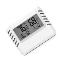 Ultra-Thin Thermometer Hygrometer Mini Thermometer Hygrometer Thermometer Hygrometer With Bracket White