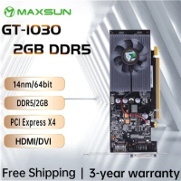 MAXSUN Graphic Cards GT 1030 GDDR5 2G Computer 64bit Nvidia GPU Desktop Video Card Gaming DVI Computer components Full New