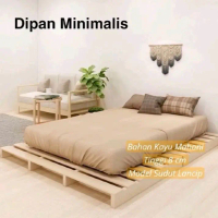 DIPAN KASUR MINIMALIS ALAS LANTAI TEMPAT TIDUR KAYU LESEHAN Furniture Ranjang Sandaran