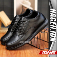 HGN Kelian Sepatu Pantofel Pria Kulit Asli Formal Casual Hitam Kerja Kuliah