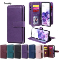 Sunjolly 10 Card Wallet Case for Motorola Moto E7 G9 Plus Play E6S 2020 G 5G Plus One 5G PU Leather Phone Cover coque capa case