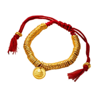 2025 Ready Stock New Chinese Style Braided Bracelet Handmade Woven Bracelet High-end Ancient Gold Sa