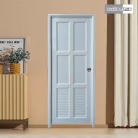 WELLINGTAN ประตูUPVC พร้อมวงกบบานพับ WK-UPL05 70x200ซม. สีขาว (เจาะลูกบิด)