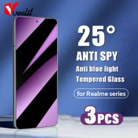 1-3pcs Privacy Anti Blue Light Tempered Glass for Realme GT 5 GT3 GT2 Pro Anti SPY Screen Protector for Realme 10 Q5 Pro Q3S