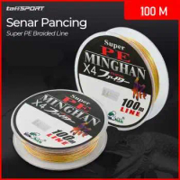 New TaffSPORT MINGHAN Senar Benang Tali Pancing Super PE Braided Line 100M 3.0 - X4 Viral