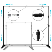 Backdrop Banner Adjustable Stand Support System with Carrying Bag For Photo Studio Video Green Screen Display Photography Frame