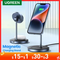 UGREEN Magnetic Wireless Charging Stand 20W Max Power 2-in-1 Charging Stand For iPhone 14 Pro Max/iPhone 13/AirPods Fast Charger