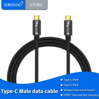 JORINDO Type-C Male to Type-C Male extension cable, Thunderbolt 4,40Gbps transmission PD100w charging multifunctional data cable