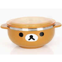 Rilakkuma 拉拉熊 平行輸入 小清新湯碗組 小款 有蓋雙耳防燙(可當湯碗、泡麵碗 都好用 兒童 可愛)