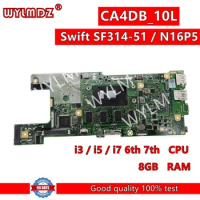 CA4DB_10L Laptop Motherboard For Acer Swift SF314-51 N16P5 TMX349-G2 S30-1 Notebook Mainboard with i3-6100U i7-7500U CPU 8GB-RAM