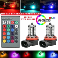 [2pcs with remote] Car fog lamp, Fog Light H11 Led Bulb Headlamp Axia Myvi Saga vvt BLM FLX Persona 