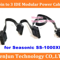 High Quality PCI-E 6pin Male 1 to 3 IDE molex 4pin modular power supply cable for Seasonic SS-1000XP