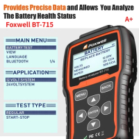 Foxwell BT715 Battery Tester 12V &amp; 24V AGM / EFB Flat Plate Battery Analyzer Multi-Language Update of Foxwell BT705