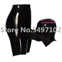 Latex Mask shorts Rubber shorts Hood Fashion unique, party Sexy Black NO holes for the hood
