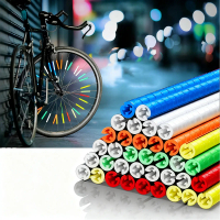 12PCS Bicycle Wheel Spoke Reflective Sticker Color Tube Warning Safety Light DIY Reflector Reflectiv