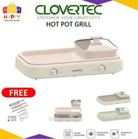 CLOVERTEC Multi Cooker Hot Pot Grill and BBQ Mocca