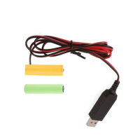 16FB USB 5V2A to 3V 2x LR6 AA Battery Power Cable for Remote Control Toy