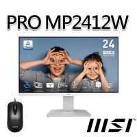 【滑鼠組】msi微星 PRO MP2412W 23.8吋 白 螢幕 (23.8/1920x1080/16:9/100Hz/白)