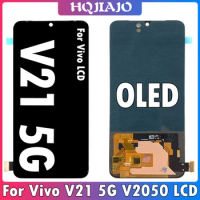 6.44" OLED For Vivo V21 5G LCD Display V2050 Screen Touch Panel Digitizer Sensor Assembly Replacement V21 5G Display