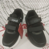 SEPATU SEKOLAH ANAK CARVIL DAIZAN 01 SC.BLACK/BLACK.BLACK/WHITE/100% ORI.
