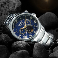 CITIZEN星辰 GENT S系列 光動能星空月相羅馬腕錶 禮物推薦 畢業禮物 42mm/AP1050-81L