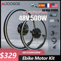 Electric Bicycle Conversion Kit 48V 500W Front Rear Brushless Hub Motor LCD LED Display Ebike Motor Kit 20''24''26''27.5''700C