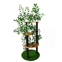 High quality cat jumping platform cat scratcher tree condo cat tree with leaves