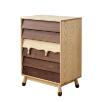 Cartoon Pewter Wood Wax Oil Black Walnut Hard Maple Bedroom Locker Upper Button Bedside Table