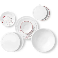Corelle Vitrelle 78-Piece Service for 12 Dinnerware Set Triple Layer Glass and Chip Resistant Lightweight Round Plates and Bowls