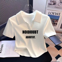 Áo Cổ Polo, Phong Cách Hàn Quốc Mới, Dáng Ôm, ngắn Tay, Dễ Phối Đồ Thanh Lịch, Dành Cho Nữ, Xu Hướng