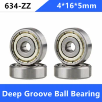 50/100pcs 634ZZ 634-ZZ 634 ZZ 4*16*5mm Deep Groove Ball bearing Mini Miniature Ball Bearings 4x16x5mm