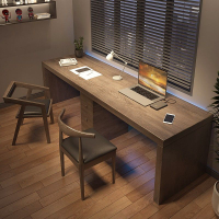 辦公書桌 簡約全實木書桌雙人電腦桌家用學習辦公桌椅組合實木長條桌臥室