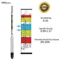 Triple Scale Hydrometer For Home Brew Wine Beer Cider Alcohol Testing 3 Scale Hydrometer Wine Sugar Meter Gravity ABV Tester