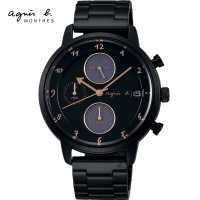 【agnes b.】法式熊貓錶 簡約太陽能計時腕錶(VR43-KLJ0SD/BZ6005X1)