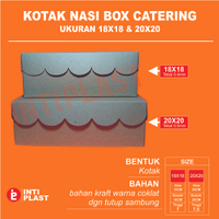 Kotak Nasi Box Catering Tebal 63gr  18x18 / 20x20  Kraft Coklat