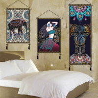 民宿客棧旅館裝飾掛毯壁毯掛畫民族風臥室客廳玄關掛畫壁畫掛布