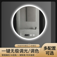 四季沐歌官方智能浴室鏡LED橢圓形鏡子掛墻衛生間帶燈防霧鏡觸摸