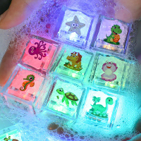 Bathroom Shower Glowing Water Toy Water Play Light LED Ice Cube Light Sensing Flashing Colorful Ligh