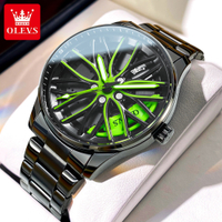 JSDUN หมุนริม Hub รถสปอร์ตนาฬิกาสำหรับผู้ชายกันน้ำสแตนเลสล้อควอตซ์ชายนาฬิกาข้อมือนาฬิกา Relogios Masculino