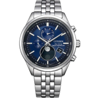 【CITIZEN 星辰】光動能全球電波月相手錶-42mm 情人節 禮物(BY1030-50L)