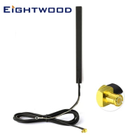 Eightwood Car DAB Radio Amplified Antenna Internal Glass Mount Aerial MCX Plug Male Connector 3m Extension With Ground Wire