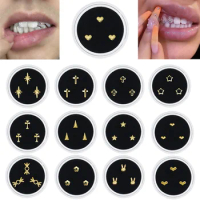 3pcs/Box Dental Tooth Gem Metal Tooth Ornament Tailor-made Various Shape Tooth Diamond Jewelry Oral Decoration