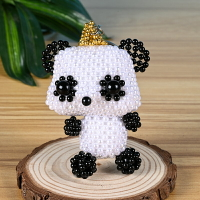 手工diy串珠材料包可愛熊貓包包掛件鑰匙扣掛飾品散珠編織小禮品